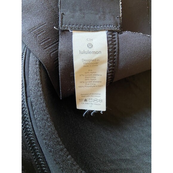 Lululemon Womens Fine Form Bra Size 34C Black Convertible Straps Wireless Yoga - Picture 8 of 13